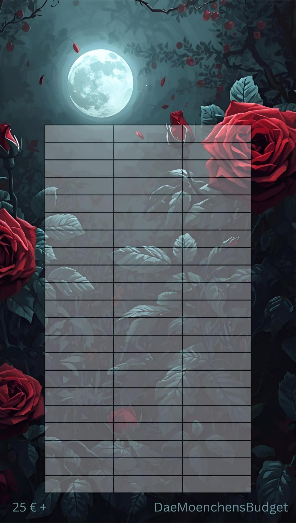 Sparspiel "Lady in Red"  Rubbel- Lose  und Würfelchallenge  - Sparen mit der Umschlagmethode