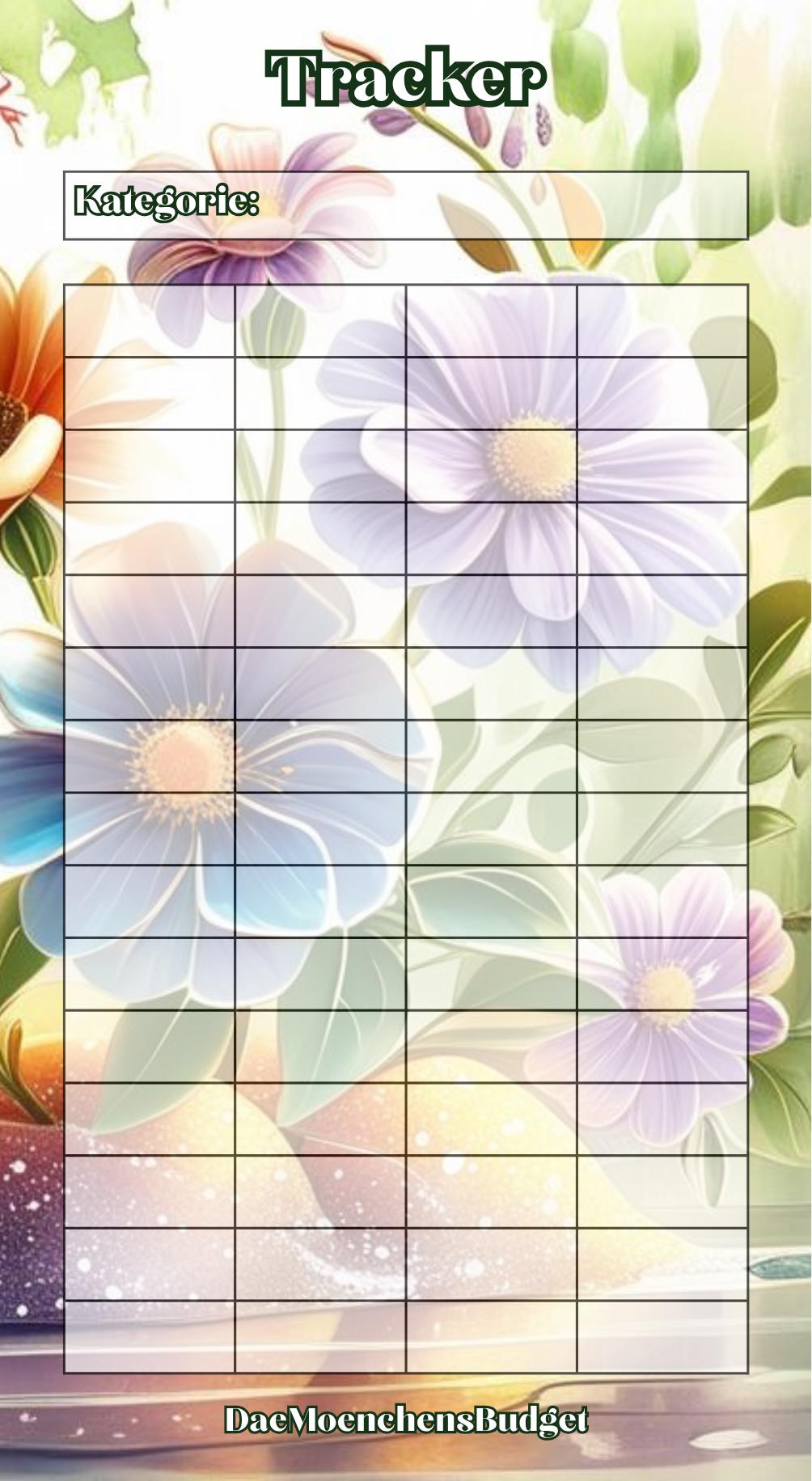 Tracker Flower - Sparen mit der Umschlagmethode